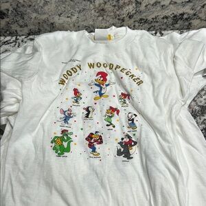 Lot of 8 Vintage Stanley DeSantis Woody Woodpecker Kids 1984 White T-Shirts